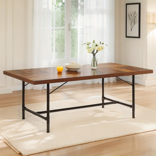 Table de conférence de 6 pi, rectangulaire rustique 70,8&nbsp;po larg. X 35,4&nbsp;po prof., table de conférence moderne pour salle de conférence