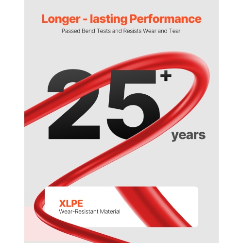 VEVOR 100FT Solar Panel Extension Cable, 10AWG Solar Extension Cable Wire, 6mm² IP67 Waterproof PV Cable for Home, Ship and RV Solar Panels, Red