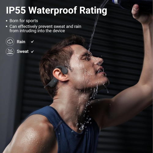 Bone Conduction Headphones,Bluetooth Wireless Open Ear Headphones with Microphone,Waterproof Sports Bluetooth Headset,for Running,Cycling,Walking