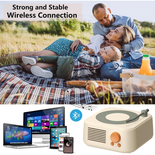 Haut-parleur Bluetooth rétro, Haut-parleur sans fil portatif pour la décoration de la chambre à coucher, Mini haut-parleur Bluetooth portatif