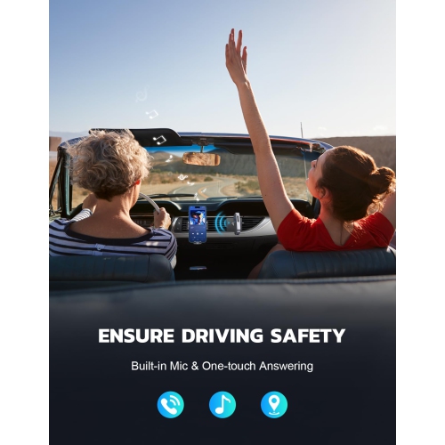 Récepteur Bluetooth pour l'auto, adaptateur auxiliaire Bluetooth pour l'auto 3,5 mm à suppression du bruit, récepteur audio sans fil