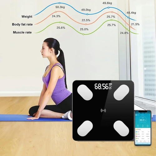 Body Fat Scale High-precision Household Rechargeable Weight Scale Fat Loss Scale [Piano Black] Rechargeable Model/High-precision Smart Scale/Precise