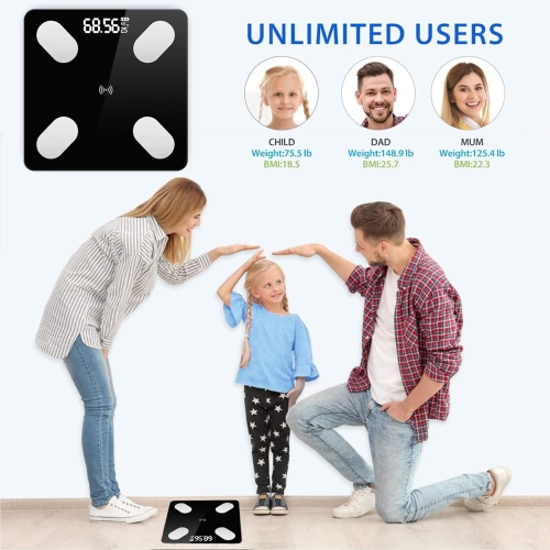Body Fat Scale High-precision Household Rechargeable Weight Scale Fat Loss Scale [Piano Black] Rechargeable Model/High-precision Smart Scale/Precise