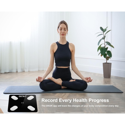 Body Fat Scale High-precision Household Rechargeable Weight Scale Fat Loss Scale [Piano Black] Rechargeable Model/High-precision Smart Scale/Precise