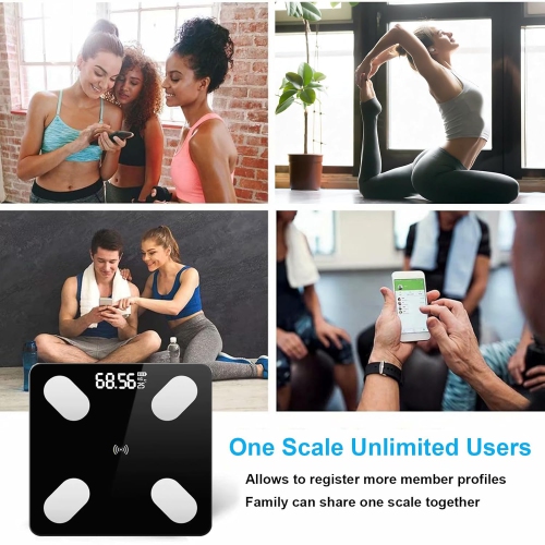 Body Fat Scale High-precision Household Rechargeable Weight Scale Fat Loss Scale [Piano Black] Rechargeable Model/High-precision Smart Scale/Precise