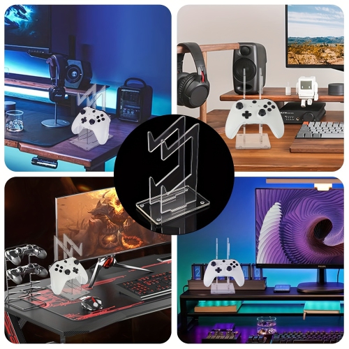 Transparent PS4 acrylic universal game controller, stand creative desktop storage double handle rack display stand