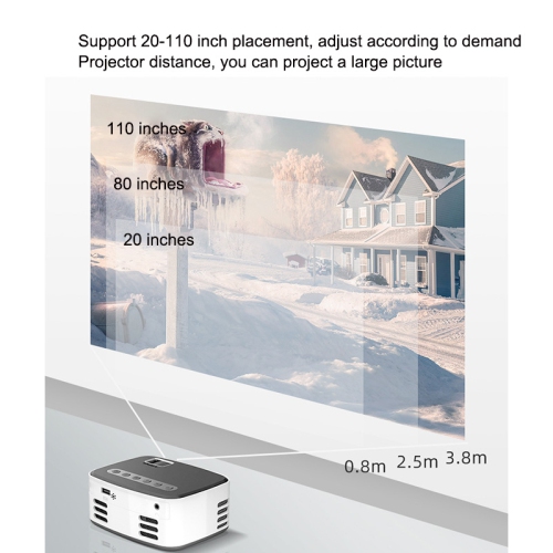 Mini wireless mobile phone projector, home bedroom wall projector HD 1080p projection, home theater projector