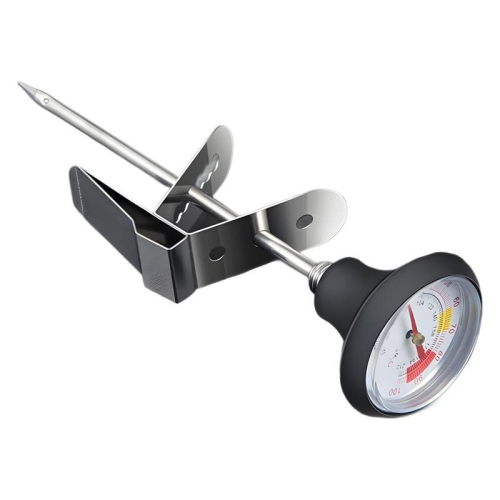 Coffee Thermometer Clip-On Thermometer for Hand Pour Over Coffee Maker Stainless Steel Pointer Thermometer Portable with Dial for Outdoor Kitchen