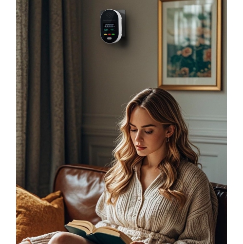 3 in 1 detector, indoor carbon monoxide alarm, with temperature and humidity detector, plug-in gas detector, with LCD display