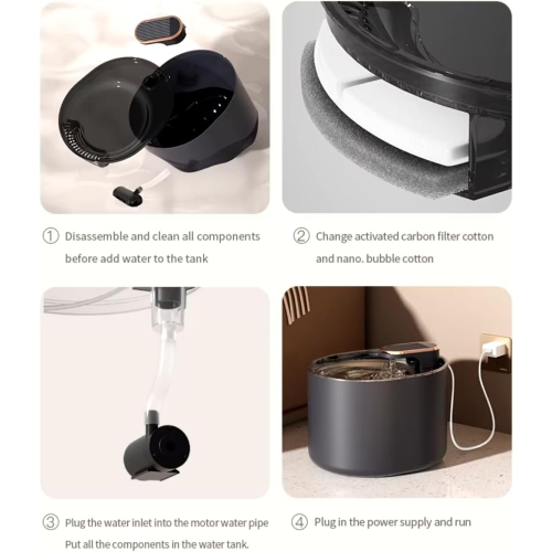 3L Smart Pet Drinking Fountain, Smart Pet Drinking Fountain, Automatic Cycle Filtration, Great for Dogs and Cats