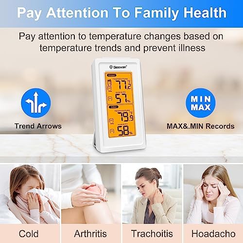 Indoor and outdoor thermometer wireless digital thermometer with LCD backlight new thermometer and hygrometer display electronic digital display