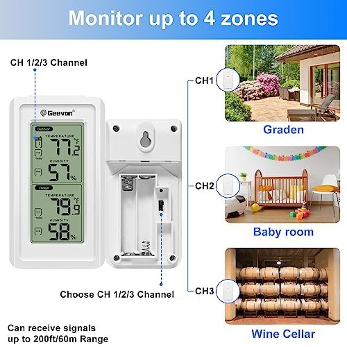 Indoor and outdoor thermometer wireless digital thermometer with LCD backlight new thermometer and hygrometer display electronic digital display