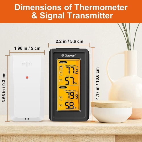 Indoor and outdoor thermometer wireless digital thermometer with LCD backlight new thermometer and hygrometer display electronic digital display