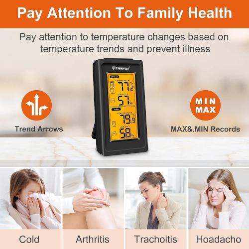 Indoor and outdoor thermometer wireless digital thermometer with LCD backlight new thermometer and hygrometer display electronic digital display