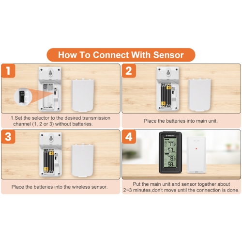 Indoor and outdoor thermometer wireless digital thermometer with LCD backlight new thermometer and hygrometer display electronic digital display