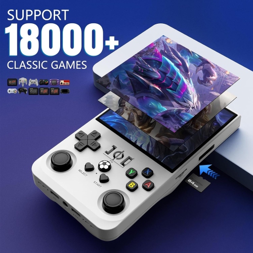 R36MAX Retro Game Console, 18000+ HD Games Mini Retro Video Game Console, 4.0" IPS Screen, 4000 mAh Portable Battery, 64GB Memory, Portable Arcade