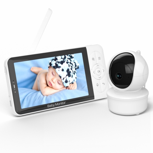 MYACUC  5 Inch Video Baby Monitor Mobile App And Monitor Dual Control Mother Kids 4X Zoom Babysitter 2-Way Audio Surveillance