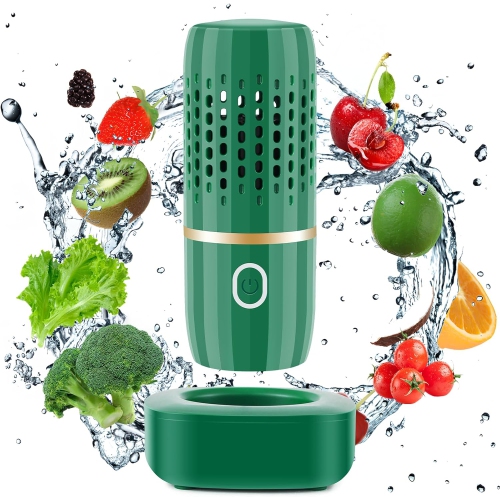 Fruit Vegetable Washing Machine Portable Fruit Cleaner Device in Water Deeply Cleaner for Fruit Vegetable Seafood(Green)