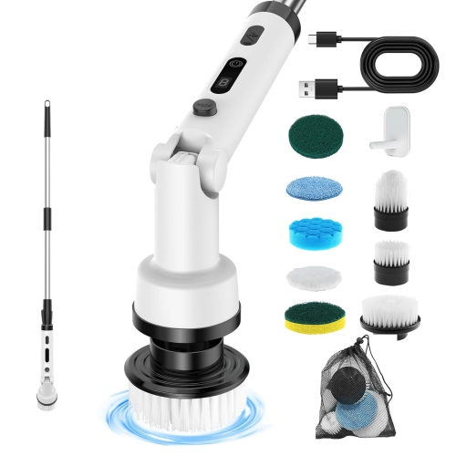 Portable Long Handle Electric Cleaning Brush, Handheld Retractable Household Cleaning Brush Suitable for Kitchen, Bathroom, Toilet Cleaning