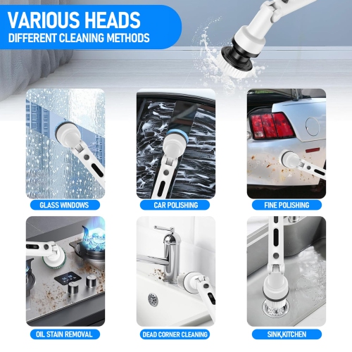 Portable Long Handle Electric Cleaning Brush, Handheld Retractable Household Cleaning Brush Suitable for Kitchen, Bathroom, Toilet Cleaning