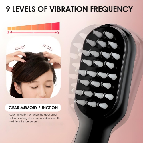 Red and Blue Light Head Massage Comb, Electric Scalp Massager for Hair Care, Straight Hair and Anti-Hair Loss