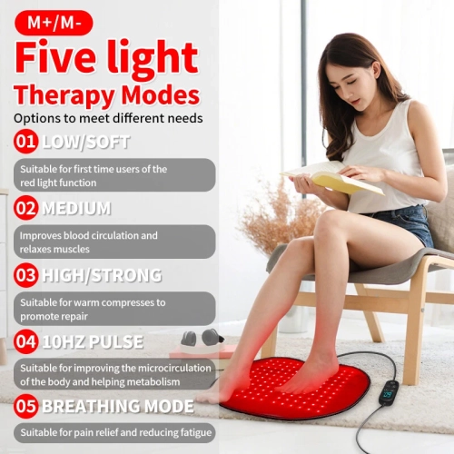 660nm 850nm Infrared Light Therapy 128 LED back foot Waist Pad Pain Relief