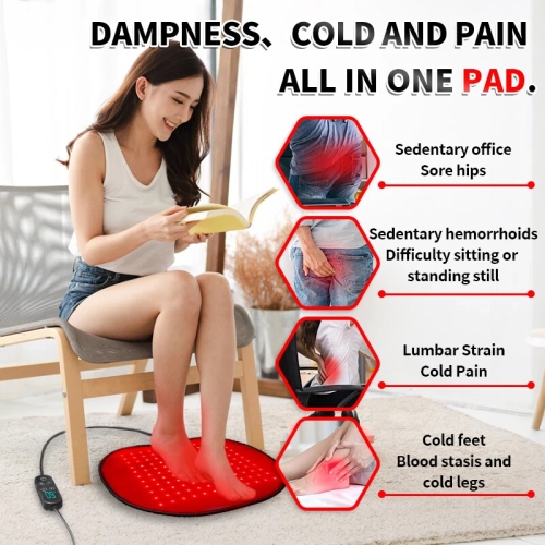 660nm 850nm Infrared Light Therapy 128 LED back foot Waist Pad Pain Relief