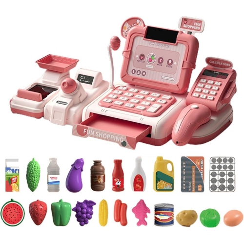 GREEN SCENIC  Kids Toy Set: Supermarket With Cash Register And Shopping Simulation
