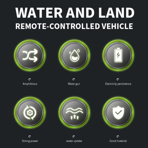 Dual-mode amphibious remote control car with water spray off-road toy car suitable for boys and girls children electric remote control truck - blue