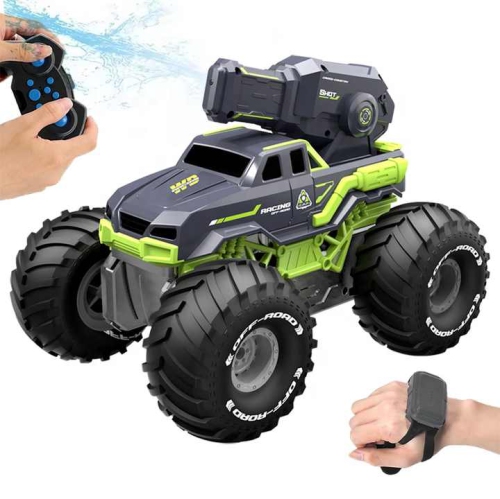 GREEN SCENIC  Dual-Mode Amphibious Remote Control Car \w Water Spray Off-Road Toy Car Suitable for Boys And Girls Children Electric Remote Control