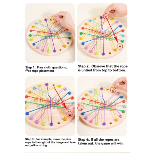Colorful learning rope untying toy board rope puzzle game children's gift parent-child board game toy