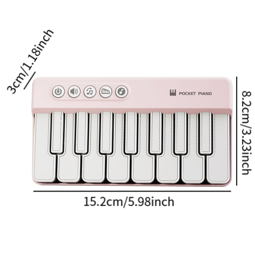 Piano de poche, piano léger, piano robuste, piano de bébé, piano électronique rose