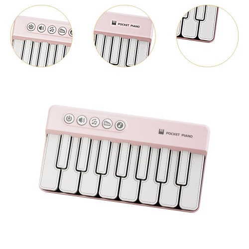 Piano de poche, piano léger, piano robuste, piano de bébé, piano électronique rose