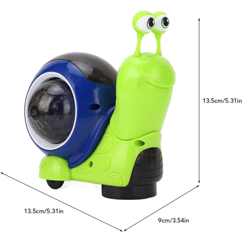 Electric toy universal wheel automatic obstacle avoidance nodding sound and light projection fun little snail children's toy - green