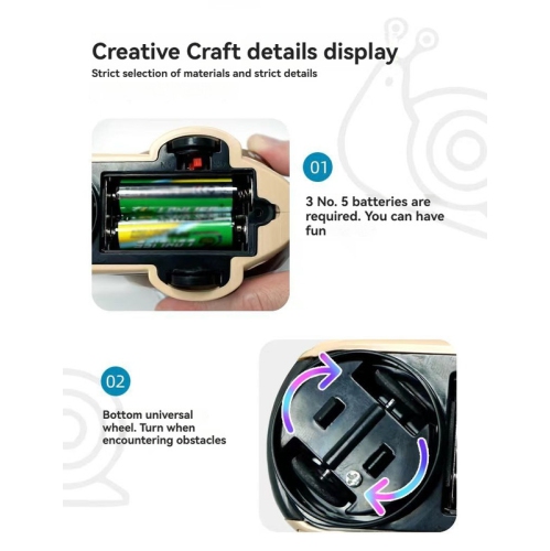 Electric toy universal wheel automatic obstacle avoidance nodding sound and light projection fun little snail children's toy - green
