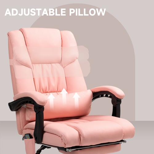 Vinsetto Massage Office Chair with 6 Vibration Points and Remote, Faux Leather Executive Office Chair with Adjustable Height, Retractable Footrest,