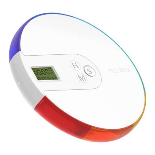 Smart medicine box 7-day portable timer reminder medicine box - food grade PP material, transparent independent compartments, with LCD display,