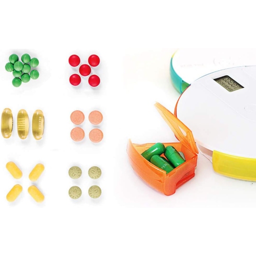 Smart medicine box 7-day portable timer reminder medicine box - food grade PP material, transparent independent compartments, with LCD display,