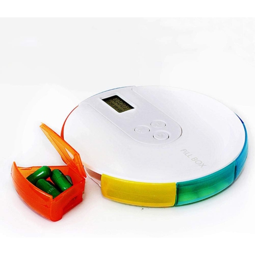 Smart medicine box 7-day portable timer reminder medicine box - food grade PP material, transparent independent compartments, with LCD display,