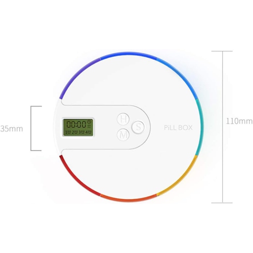 Smart medicine box 7-day portable timer reminder medicine box - food grade PP material, transparent independent compartments, with LCD display,