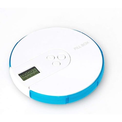 Smart medicine box 7-day portable timer reminder medicine box - food grade PP material, transparent independent compartments, with LCD display,