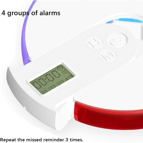 Smart medicine box 7-day portable timer reminder medicine box - food grade PP material, transparent independent compartments, with LCD display,