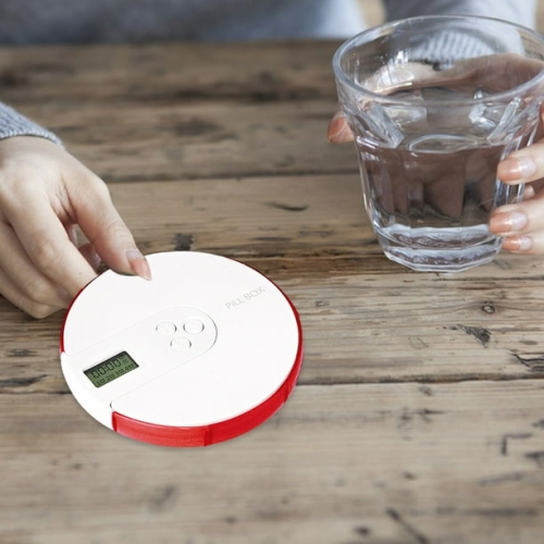 Smart medicine box 7-day portable timer reminder medicine box - food grade PP material, transparent independent compartments, with LCD display,