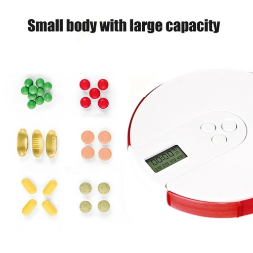 Smart medicine box 7-day portable timer reminder medicine box - food grade PP material, transparent independent compartments, with LCD display,