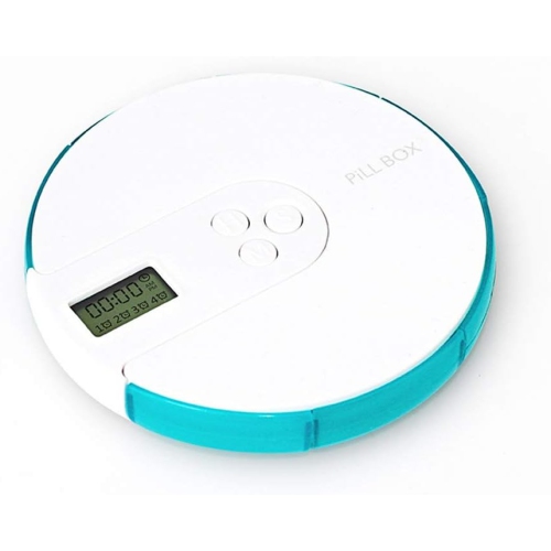 Smart medicine box 7-day portable timer reminder medicine box - food grade PP material, transparent independent compartments, with LCD display,