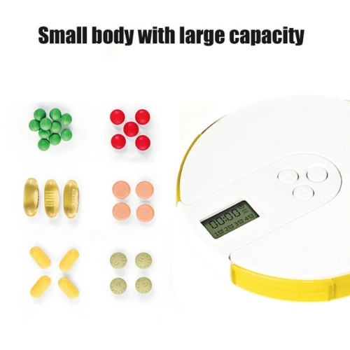 Smart medicine box 7-day portable timer reminder medicine box - food grade PP material, transparent independent compartments, with LCD display,