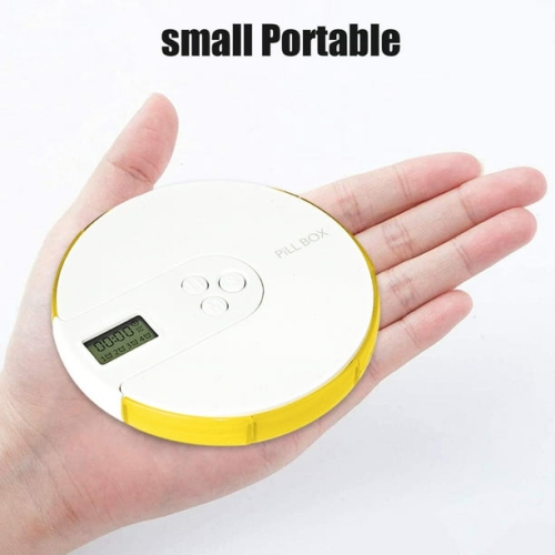 Smart medicine box 7-day portable timer reminder medicine box - food grade PP material, transparent independent compartments, with LCD display,