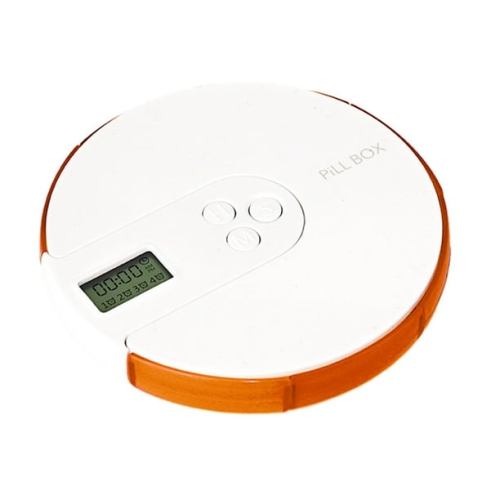 GREEN SCENIC  Smart Medicine Box 7-Day Portable Timer Reminder Medicine Box - Food Grade Pp Material, Transparent Independent Compartments, w Lcd