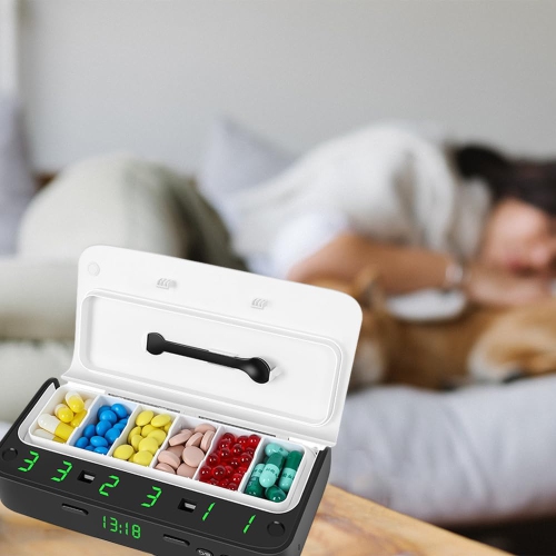 7-grid smart electronic medicine box - adjustable grid + timed reminder + digital screen display, portable and leak-proof, seven-day and one-week