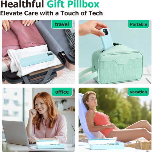 Boîte à médicaments automatique intelligente, boîte à médicaments minutée rechargeable, boîte à médicaments multifonction pour sept jours par
